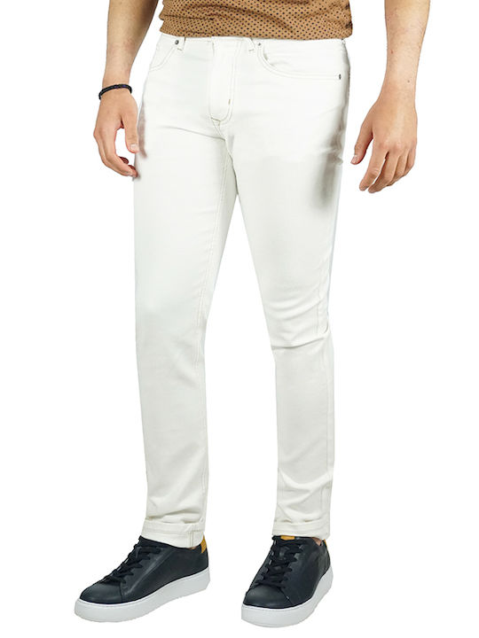 19V69 Men's Trousers Elastic White