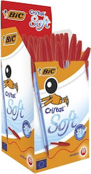 Bic Cristal Soft Pen 1.2mm with Red Ink 50pcs