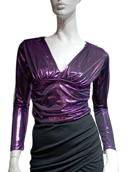 Kalliope Women's Blouse Long Sleeve Purple