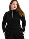 Potre Damen Crop Top Rollkragenpullover Langärmelig Black