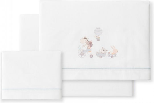 Interbaby Set Baby Bettlaken Für Krippe Baumwolle Angepasst Weiß 115x175cm 3Stück