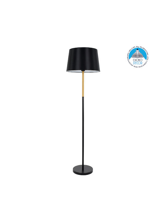 GloboStar Cedar Floor Lamp H148cm. with Socket for Bulb E27 Black