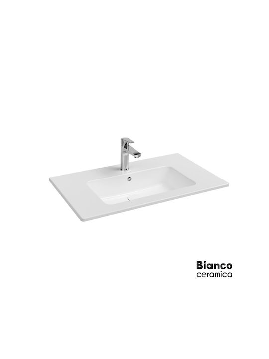 Bianco Ceramica Flat Pe blat Lavoar Porțelan 81.5x46.5cm Alb
