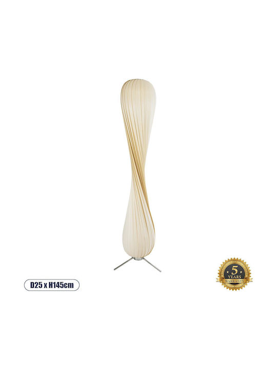 GloboStar Praia Floor Lamp H145xW25cm. with Socket for Bulb E27 Beige