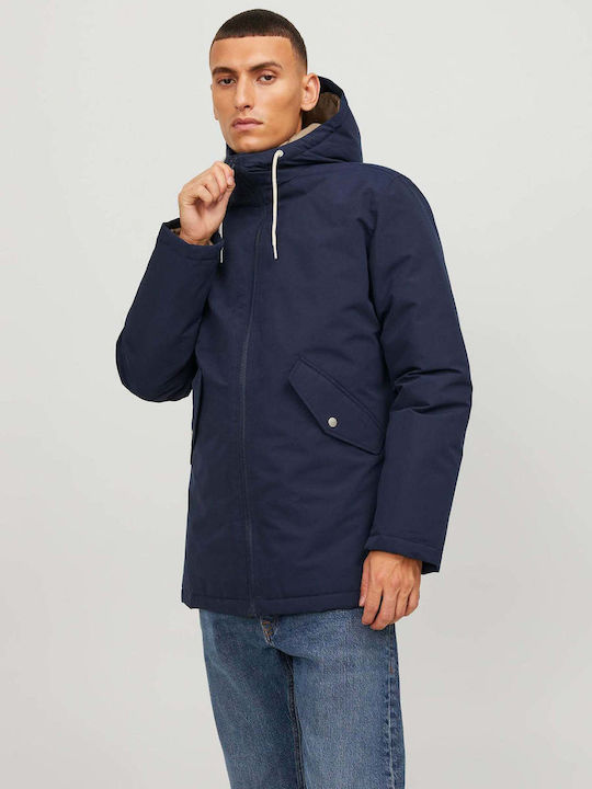 Jack & Jones Χειμωνιάτικο Μπουφάν Παρκά Μπλε