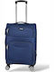 Playbags Cabin Fabric Blue Suitcase With 4 Wheels Height 53cm
