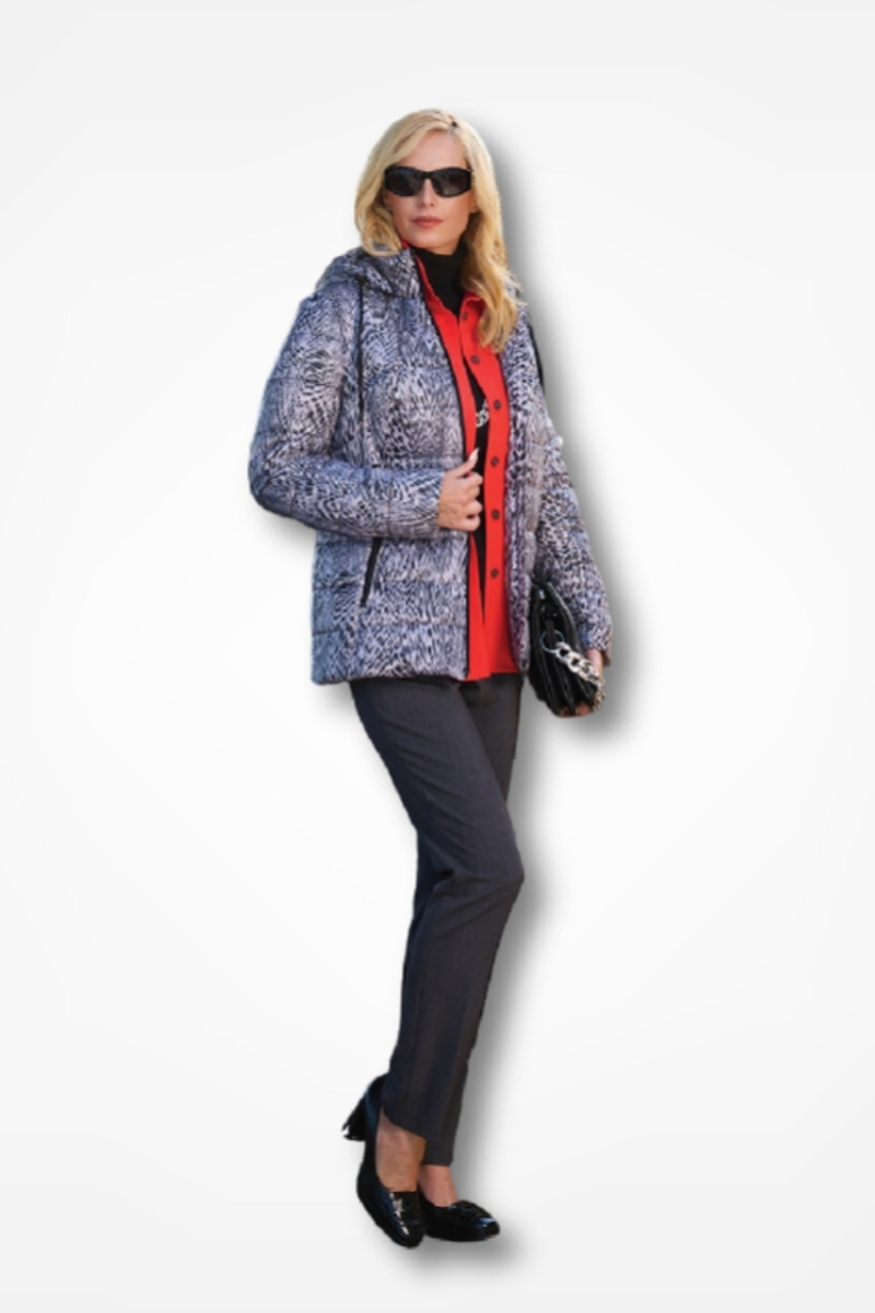 Microcoat Κοντό Γυναικείο Puffer Μπουφάν για Χειμώνα Multicolor