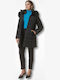 Women's Short Puffer Jacket for Winter with Hood Black