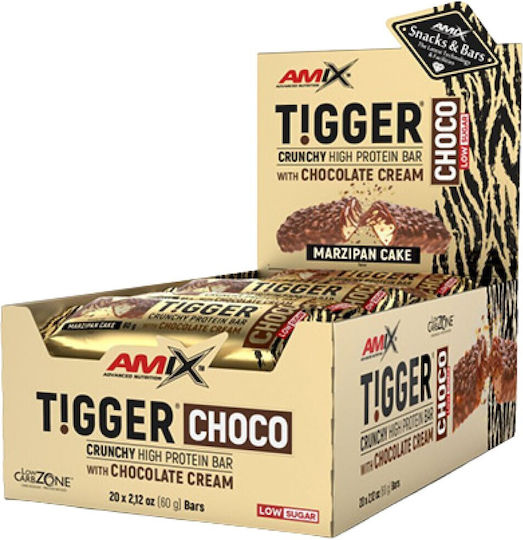 Amix Tigger Zero Batoane Proteină cu Aromă Chocolate and Coconut 20x60gr