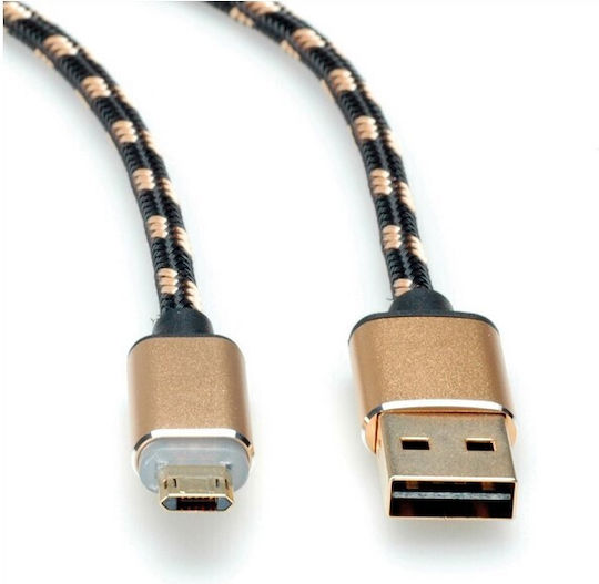 Roline LED USB 2.0 to micro USB Cable Χρυσό 1m (11.02.8319-10)