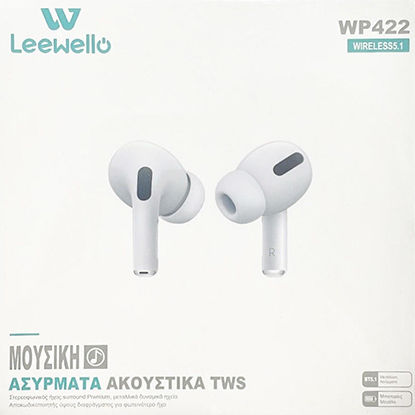 Leewello WP-422 In-ear Bluetooth Handsfree Ακουστικά με Θήκη Φόρτισης Λευκά