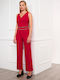 Women's Fabric Trousers Red