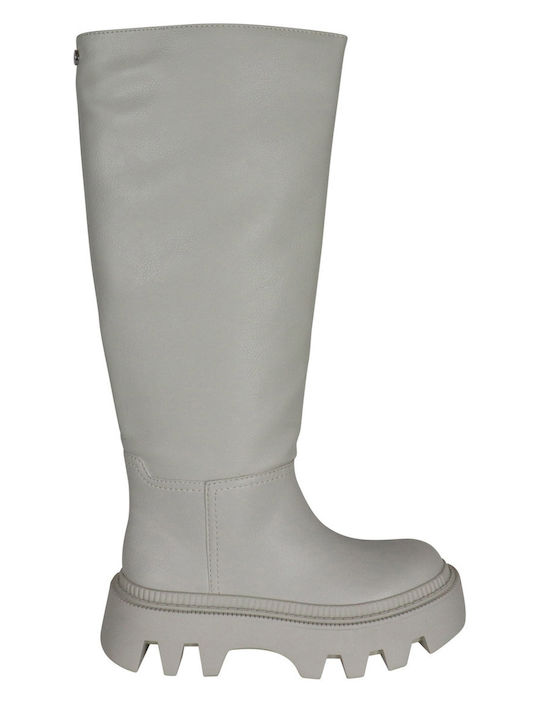 Buffalo Flora Women's Boots with Medium Heel Beige