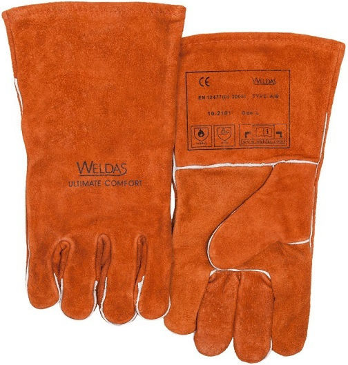 Weldas Gloves for Work Welding Red Leather 1pcs