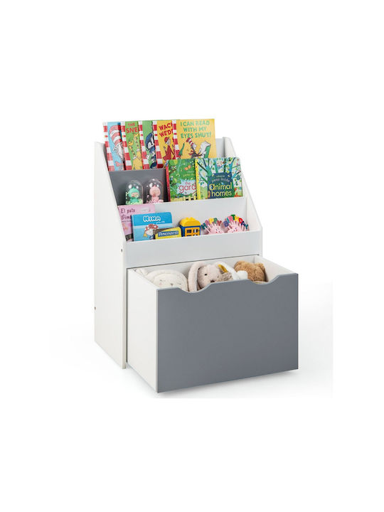 Bookcase Floor White 50x28x70cm