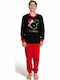 Nina Club Kids' Pajamas Winter Cotton Black Happy