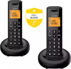 Alcatel Cordless Phone (2-Pack) with Speaker Black