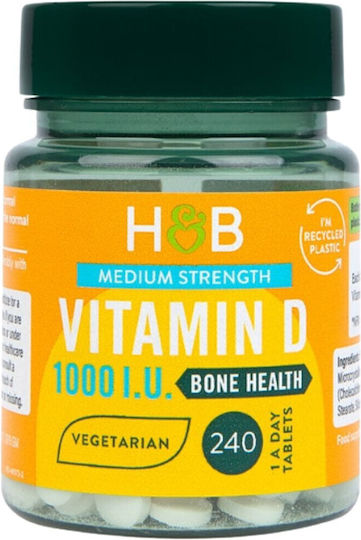 Holland & Barrett Βιταμίνη D3 για Ενίσχυση του Ανοσοποιητικού & την Υγεία των Οστών 1000iu 240 ταμπλέτες