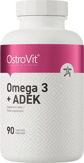 OstroVit 3 Plus Adek Βιταμίνη για τα Μαλλιά, τo Δέρμα & Αντιοξειδωτική δράση 90 μαλακές κάψουλες