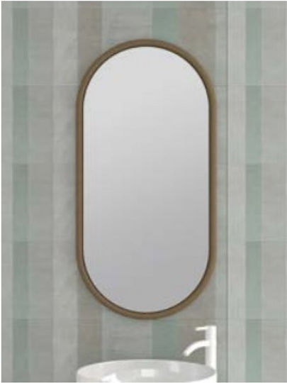 Savvopoulos Oval Badezimmerspiegel aus Metall 50x100cm Bronze