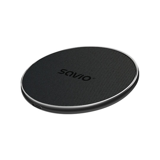 Savio Ασύρματος Φορτιστής (Qi Pad) 15W Power Delivery Μαύρος (LA-08)
