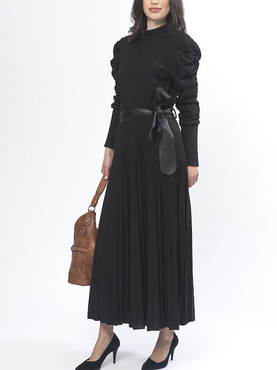 E-shopping Avenue Leather Skirt in Black color
