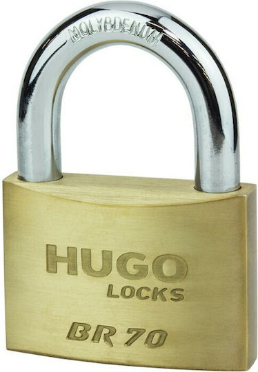 Hugo Locks Br Bronze Vorhängeschloss Messing mit Schlüssel 70mm 1Stück