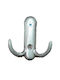 Wall Hanger Metal Silver 2 Hooks K.00781 6.5x2.5cm