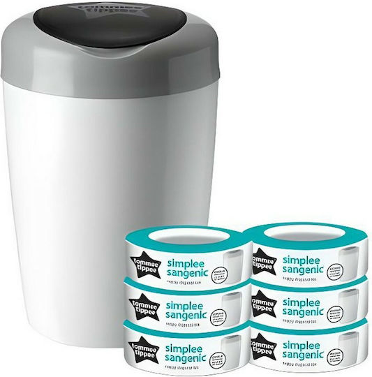 Tommee Tippee Simplee Coș De Gunoi Pentru Păpuși Alb 7 Bucăți
