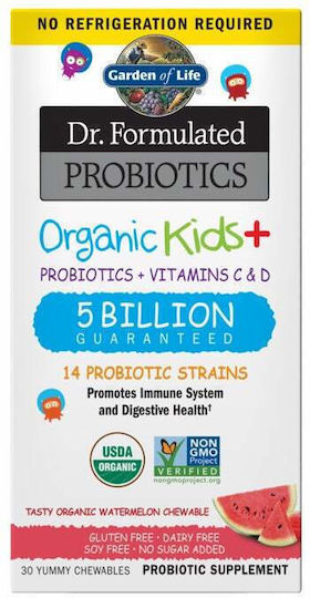 Garden Of Life Dr. Formulated Probiotics Organic Kids+ Пробиотици за Деца 30 жулими таблетки Диня