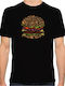 Burger T-shirt Schwarz Baumwolle