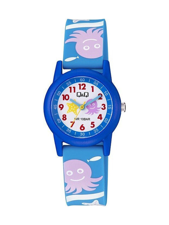 Q&Q Kids Analog Watch with Rubber/Plastic Strap Light Blue