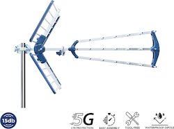 Edision Draußen TV-Antenne (keine Stromversorgung erforderlich) in Blau Farbe Verbindung mit Koaxialkabel