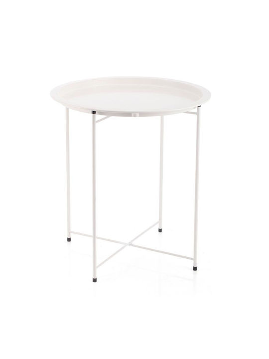 Wr Round Metal Side Table ΛΕΥΚΟ L47xW47xH50cm