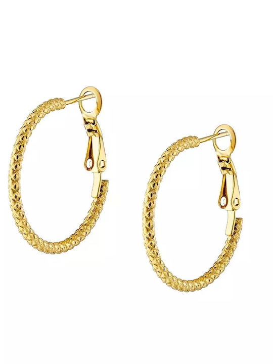 Oxzen Earrings Hoops made of Steel Gold Plated