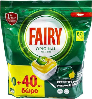 Fairy Original All in One Capsule pentru Mașina de Spălat Vase cu Aromă de Lămâie