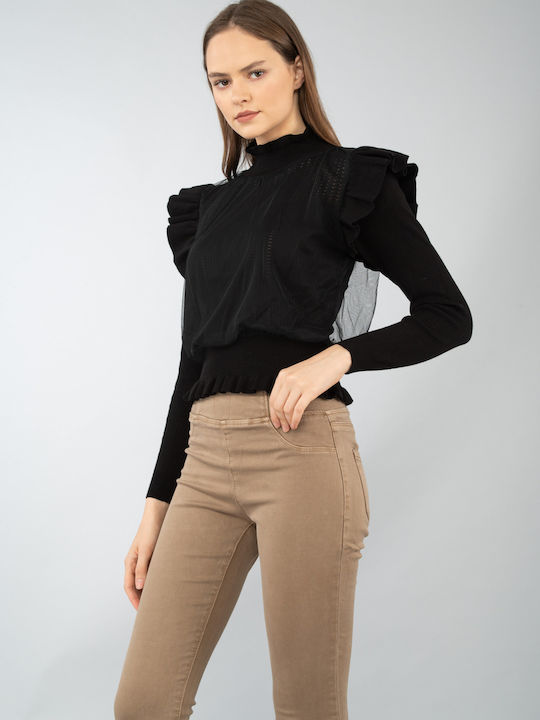 E-shopping Avenue Women's Blouse Long Sleeve Black