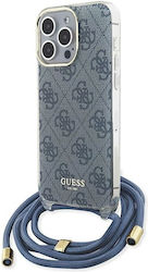 Guess Plastic Back Cover with Strap Blue (iPhone 15 Pro Max)