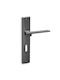 Convex Lever Front Door with Plate Left Ν1535 Matt Grafitis
