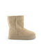 Fshoes Suede Women's Ankle Boots with Fur Beige