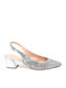 Leather Pointed Toe Silver Medium Heels