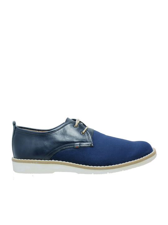 Stern Shoes Δερμάτινα Ανδρικά Casual Παπούτσια Μπλε
