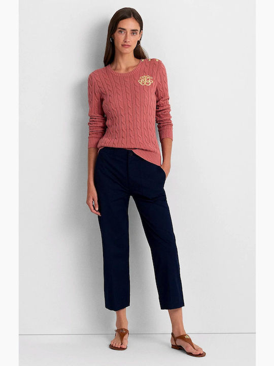 Ralph Lauren Women's Long Sleeve Pullover Cotton Pink
