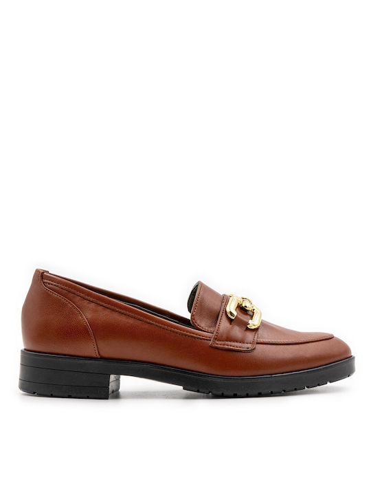 Nikola Rossi Leather Women's Loafers in Tabac Brown Color