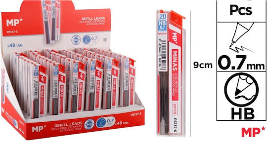 Madrid Papel 20 Verpackungen x 20 Minen für Bleistifte Stärke 0.7mm Typ HB