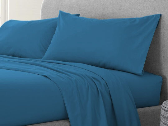 One Color Σετ Διπλό 4τμχ 200x260εκ. Πετρόλ
