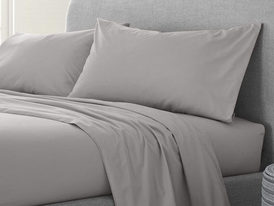 One Color Σετ Σεντόνια Μονά 160x260εκ. Ανοικτό Γκρι (3τμχ)