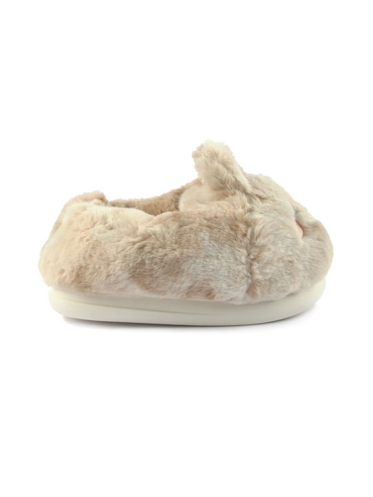 Fshoes Closed Women's Slippers in Beige color