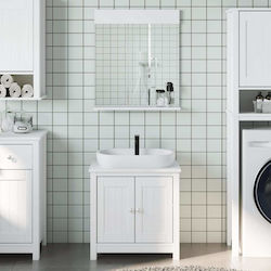 vidaXL Badezimmerschrank B60xT10.5xH59cm Weiß