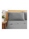 Sheet Super-Double with Elastic 160x200+30cm. Gray